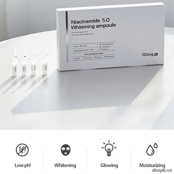 Tinh chất kích trắng 10mgrx Niacinamide 5.0 Whitening Ampoule
