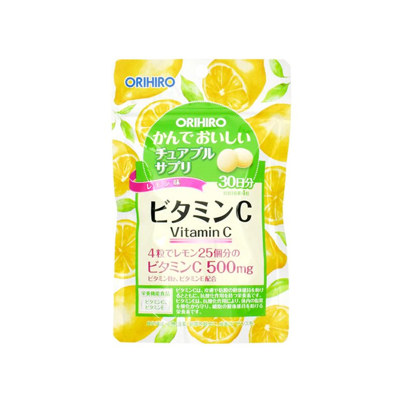 Viên bổ sung Vitamin C Orihiro dạng túi 120 viên nhai/ngậm